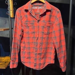 Mission Supply Long sleeve button down casual spring flannel size Medium